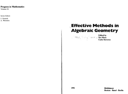 Effective Methods in Algebraic Geometry