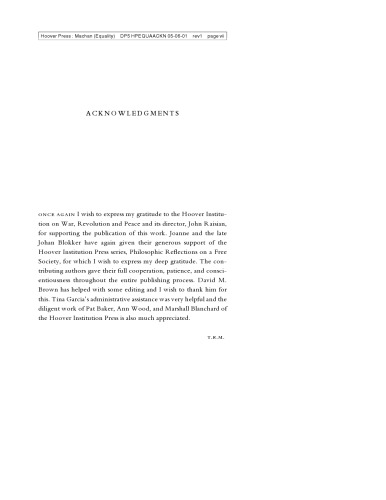 Liberty and Equality (Philosophical Reflections on a Free Society)