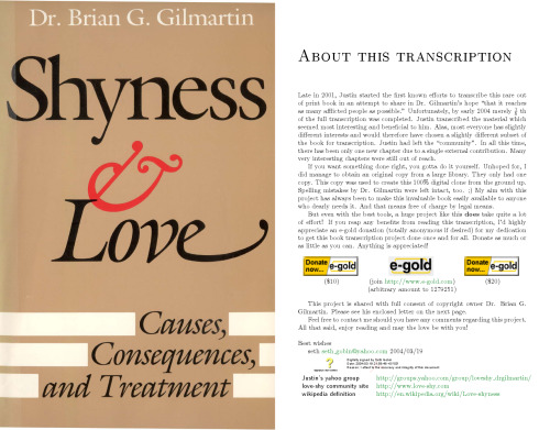 Shyness and Love: Causes, Consequences, and Treatment