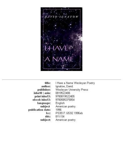 I have a name