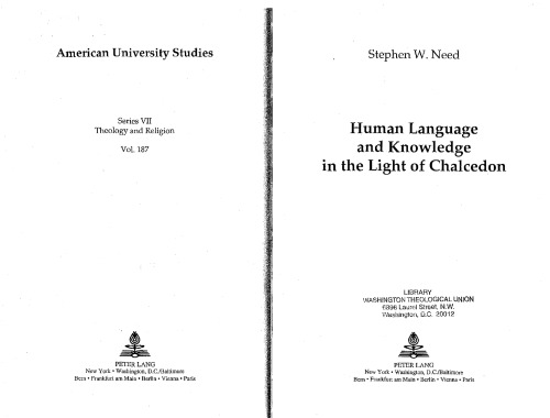 Human Language and Knowledge in the Light of Chalcedon (American University Studies Series VII, Theology and Religion)