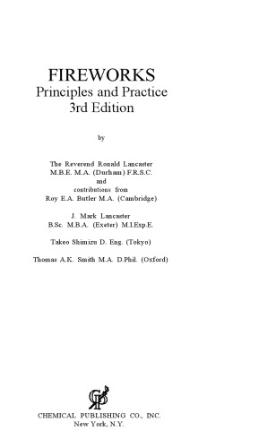 Fireworks : principles and practice