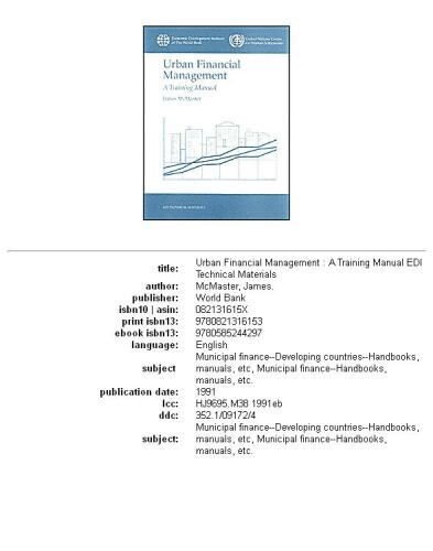Urban financial management: a training manual