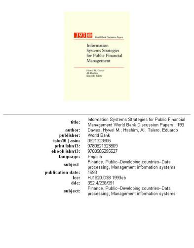 Information systems strategies for public financial management