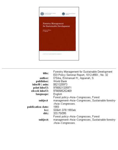Forestry management for sustainable development, Page 75