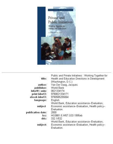 Private and public initiatives: working together for health and education