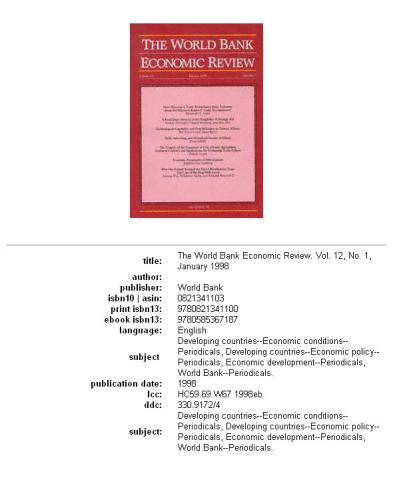 World Bank Economic Review, Volume 12