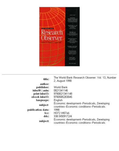 World Bank Research Observer