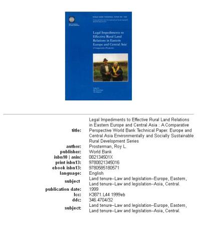 Legal impediments to effective rural land relations in Eastern Europe and Central Asia: a comparative perspective