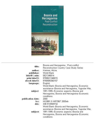 Bosnia and Herzegovina: post-conflict reconstruction