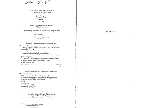 Willing Migrants: Soninke Labor Diasporas, 1848-1960 (Western African Studies)