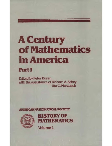 A Century of Mathematics in America [3 vols]