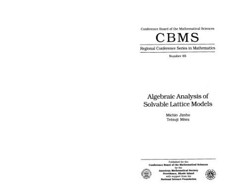 Algebraic analysis of solvable lattice models