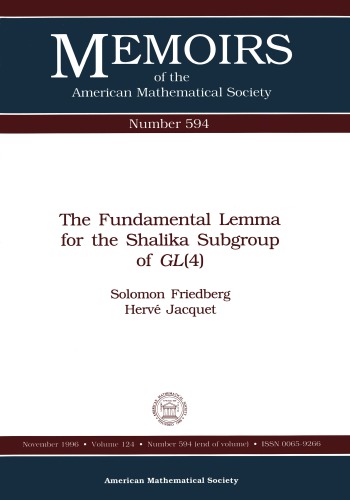 The Fundamental Lemma for the Shalika Subgroup of Gl - 4