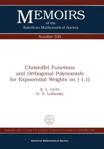 Christoffel Functions and Orthogonal Polynomials for Exponential Weights on [-1,1] number 535