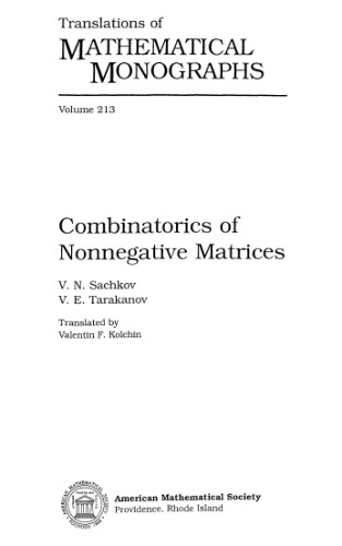 Combinatorics of Nonnegative Matrices