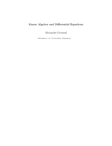 Linear Algebra and Differential Equations