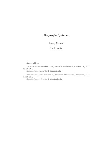 Kolyvagin systems
