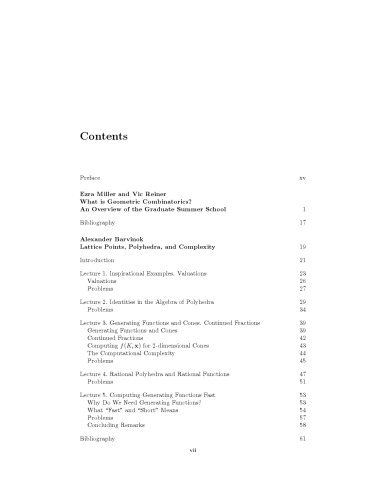 Geometric combinatorics