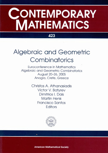 Algebraic and Geometric Combinatorics