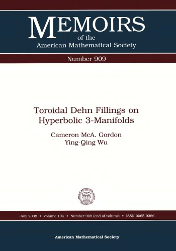 Toroidal Dehn Fillings on Hyperbolic 3-Manifolds