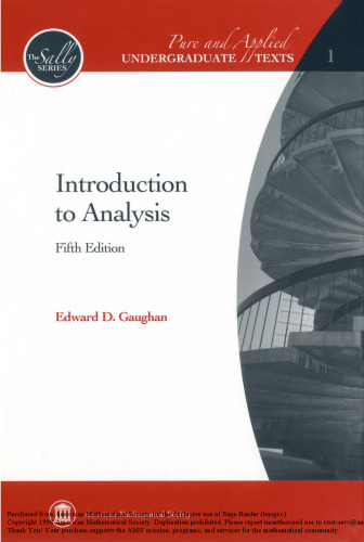 Introduction to Analysis (Pure and Applied Undergraduate Texts)