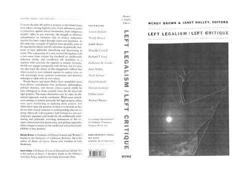 Left Legalism Left Critique