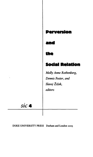 Perversion and the Social Relation (Series: SIC 4)