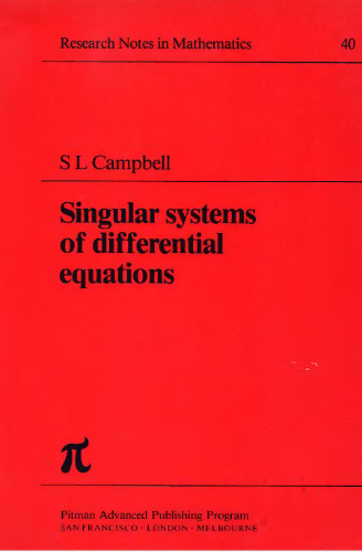 Singular systems of differential equations (Research notes in mathematics)