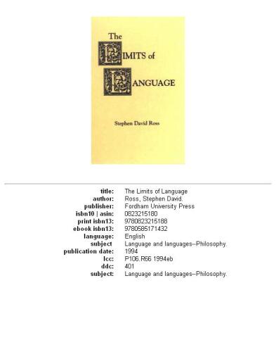 The Limits of Language