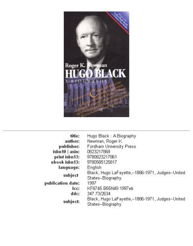 Hugo Black: a biography