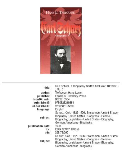 Carl Schurz, a biography