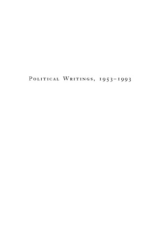 Maurice Blanchot Political Writings, 1958-1993