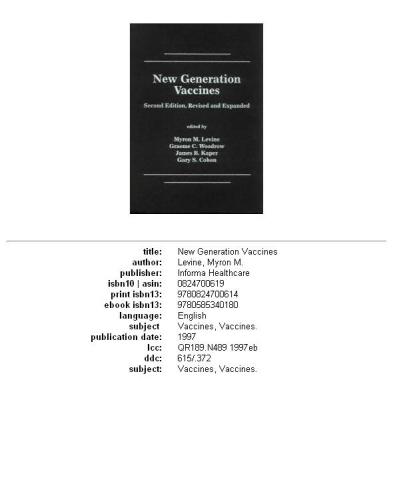 New generation vaccines