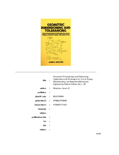 Geometric Dimensioning and Tolerancing: Workbook and Answerbook