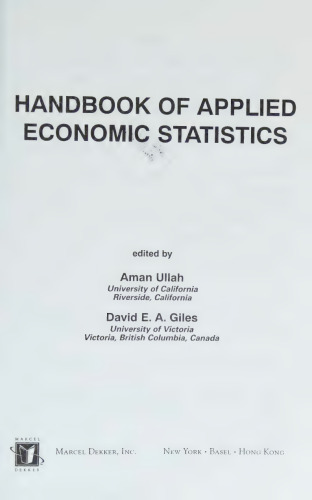 Handbook of Applied Economic Statistics