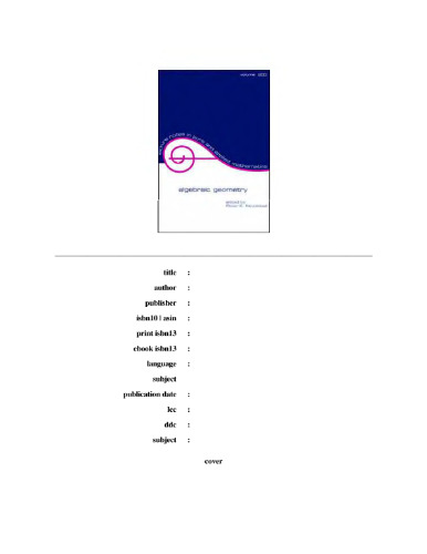 Algebraic geometry