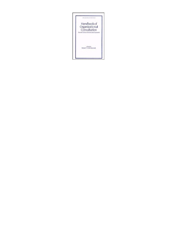 Handbook of Organizational Consultation Second Edition, Revised and Expanded