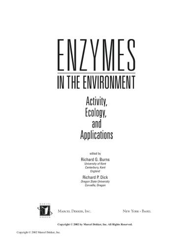 Enzymes in the Environment (Books in Soils, Plants, and the Environment)