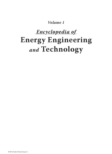 Encyclopedia of Energy Engineering and Technology - 3 Volume Set
