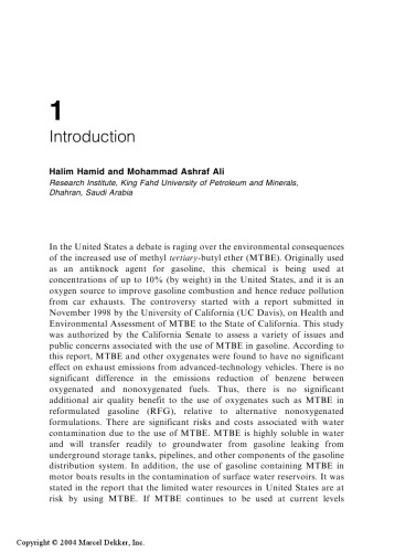 Handbook of MTBE and other gasoline oxygenates