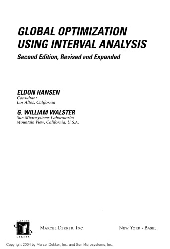 Global Optimization Using Interval Analysis: Revised And Expanded