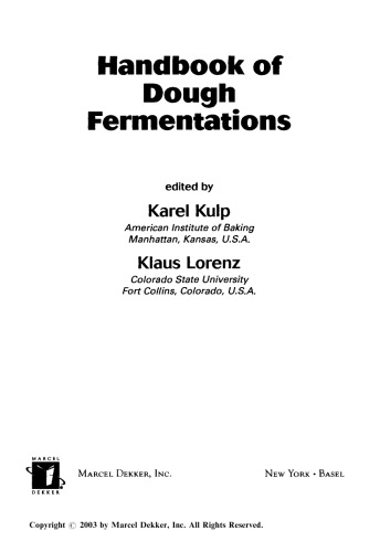 Handbook of Dough Fermentations (Food Science and Technology)