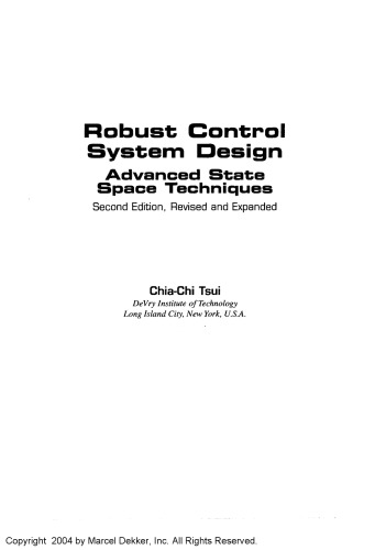 Robust control system design : advanced state space techniques