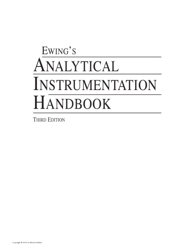Ewing's analytical instrumentation handbook