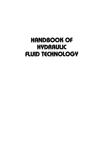 Handbook of Hydraulic Fluid Technology