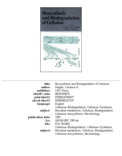 Biosynthesis and Biodegradation of Cellulose