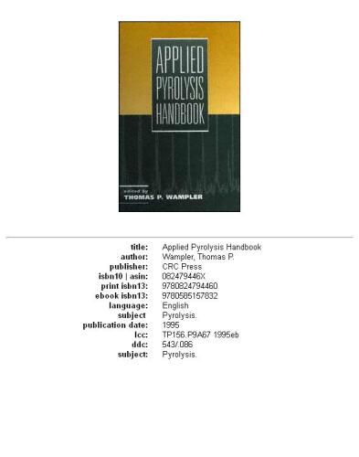 Applied pyrolysis handbook