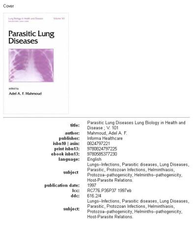 Parasitic lung diseases