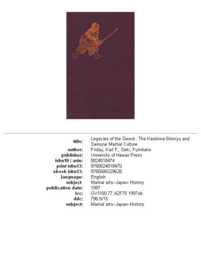 Legacies of the Sword: The Kashima-Shinryu and Samurai Martial Culture
